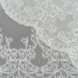 Тканини сітка - Тюль сітка вишивка Алегро сіра, молочна