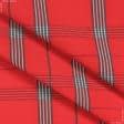 Ткани портьерные ткани - Дралон клетка /CUADRO серый, красный