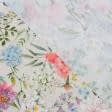 Тканини бавовняні сумішеві - Декоративна тканина лонета Французький сад мультиколор фон під натуральний