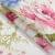 Декоративна тканина лонета флорал квіти рожевий, блакитний, фон молочний