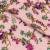 Штапель фалма принт малинові квіти на світло-рожевому