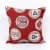 Чохол на подушку новорічний листівки в кулі, червоний фон 45х45см (173575)