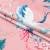 Декоративный велюр принт журавель/egret персиковый