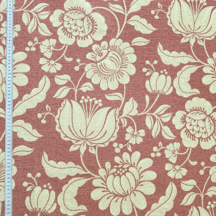 Декоративная ткань Саймул Бакстон цветы большие фон красный
