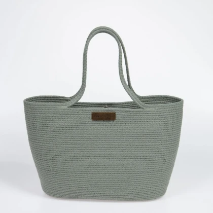 Тканин сумка шоппер - Сумка с шнура Knot Bag большая фисташка L 2