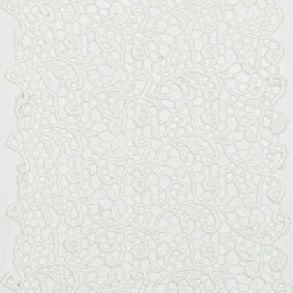 Тканини мереживо - Декоративне мереживо Бора молочний 23,5 см 2