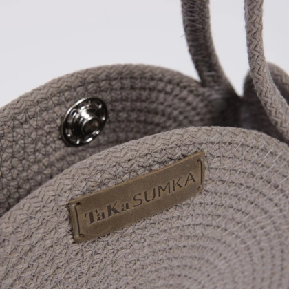 Тканини taka sumka - Сумка зі шнура Knot Bag кругла мокко S 3