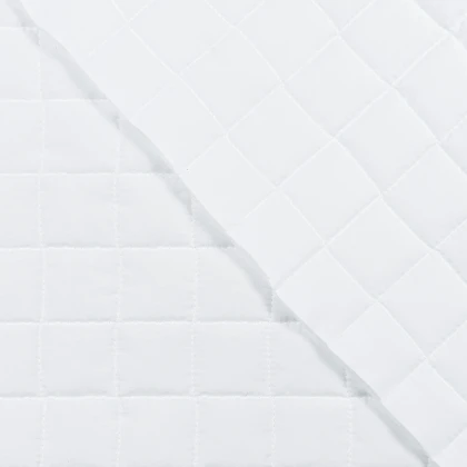 Тканини тк outlet тканини - Декоративна стьогана тканина Акол клітинка біла 4