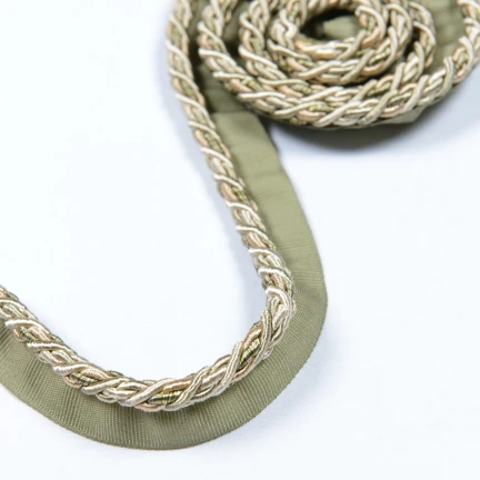 Шнур окантувальний Корді колір світло бежевий, бежевий, оливка 7 мм /25 м