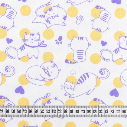Тканин ткани фабрики тк-чернигов - Ситец 67-ТКЧ детский коты 3