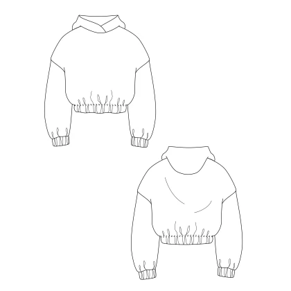 Тканин выкройки/лекала - Выкройка Худи-01 размер XS, S, М, L, XL, XXL, XXXL, XXXXL 2