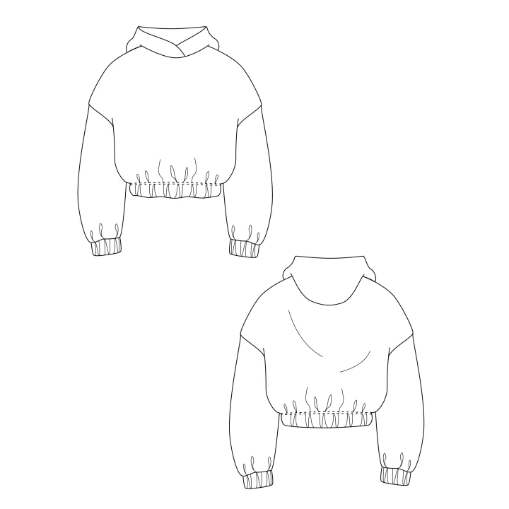 Выкройка Худи-01 размер XS, S, М, L, XL, XXL, XXXL, XXXXL