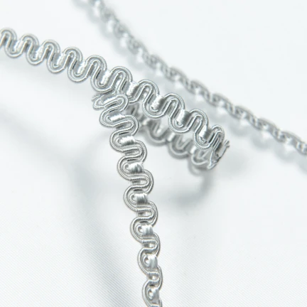 Тесьма окантовочная Фиджи цвет стальной 10 мм /25 м