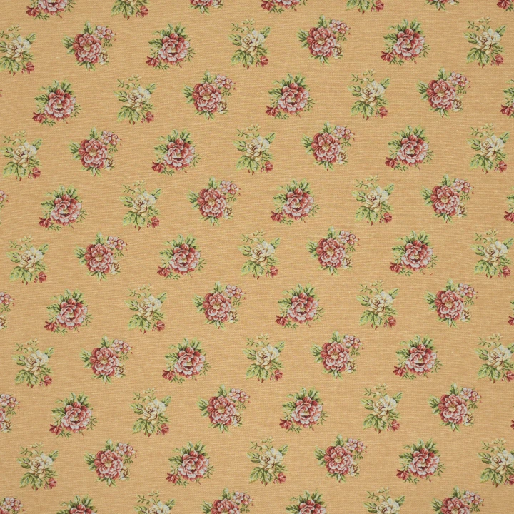 Жаккард Блом цветы мелкие фон св.оранж