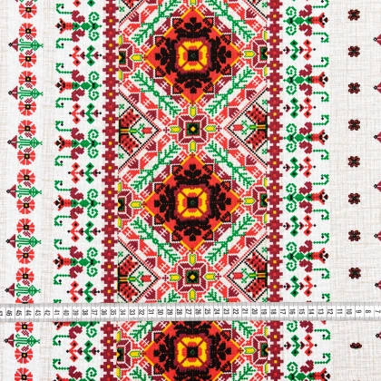 Тканин хлопок 100% - Ткань скатертная рогожка орнамент 3