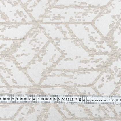 Тканини бавовняні сумішеві - Жаккард Еврика геометрія бежевий 6