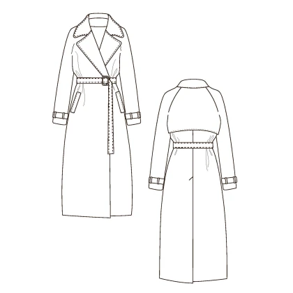 Тканини викрійки/лекала - Викрійка Плащ-01 розмір XS, S, М, L, XL, XXL 2