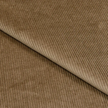 Тканини бавовняні сумішеві - Вельвет стрейч класик світло-коричневий