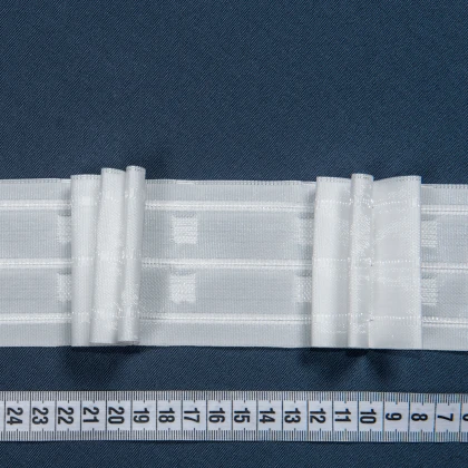 Тканин тесьма шторная - Тесьма шторная Три складки матовая КС-1:2.5 65мм/100м 3