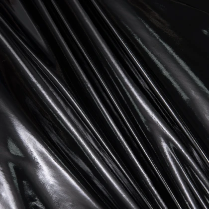 Тканини ненатуральні тканини - Плащова  VINYL лаке чорна 2