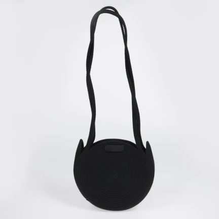Сумка зі шнура Knot Bag кругла чорна  S