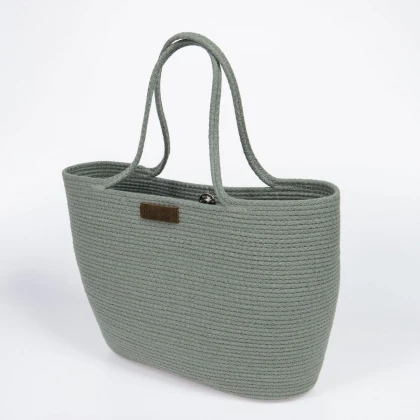 Тканин сумка шоппер - Сумка с шнура Knot Bag большая фисташка L