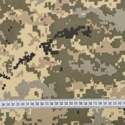 Тканини ненатуральні тканини - Оксфорд-135 PU  камуфльований піксель ММ-14 3