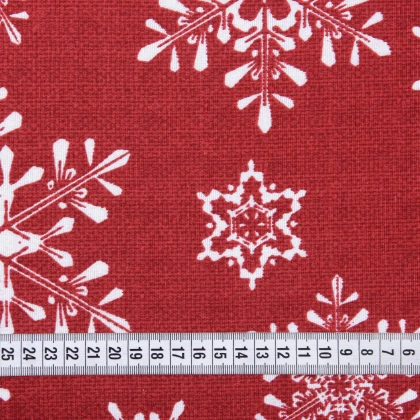 Тканин готовые изделия - Сет сервировочный  Новогодний /Снежинки фон красный  32х44 см  (173574) 3