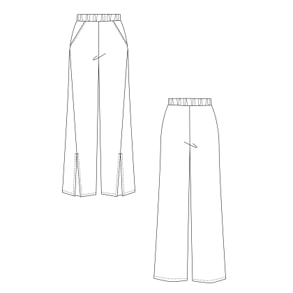 Тканин выкройки/лекала - Выкройка Брюки-03 размер XS, S, М, L, XL, XXL, XXXL, XXXXL 2