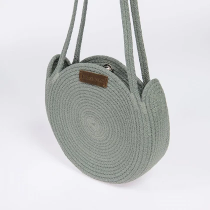 Тканини сумка шопер - Сумка зі шнура Knot Bag кругла фісташка S 2