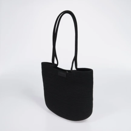 Сумка с шнура Knot Bag средняя черная  М