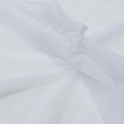 Тканин сетка - Тюль микросетка Бюти белая с утяжелителем