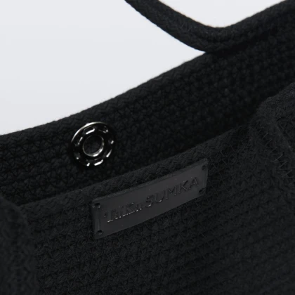 Тканин taka sumka - Сумка с шнура Knot Bag средняя черная  М 3