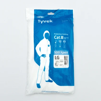 Тканин защитные костюмы - Комбинезон защитный многоразовый TYVEK 500 Xpert белый L 3