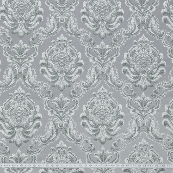 Жакард Сехе вензель великий, сірий, т.сірий, срібло