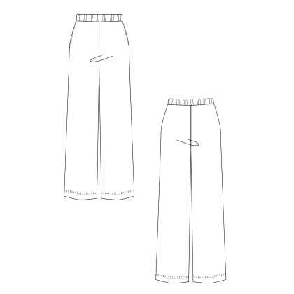 Тканин выкройки/лекала - Выкройка Брюки-02 размер XS, S, М, L, XL, XXL, XXXL, XXXXL 2