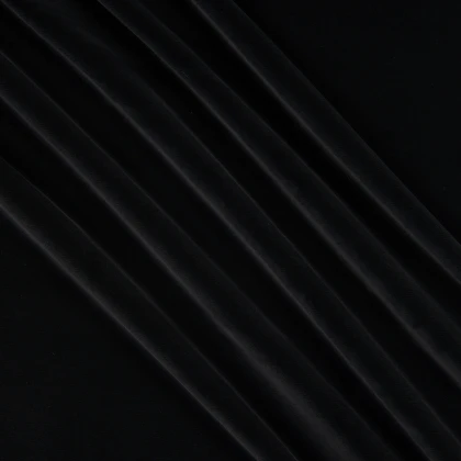 Тканин хлопок 100% - Велюр Метро с огнеупорной пропиткой черный СТОК 2