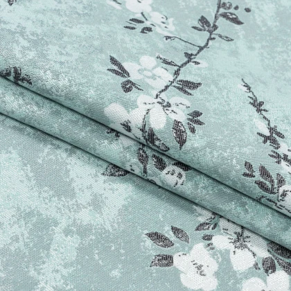 Тканини бавовняні сумішеві - Жакард Кенза сакура лазур