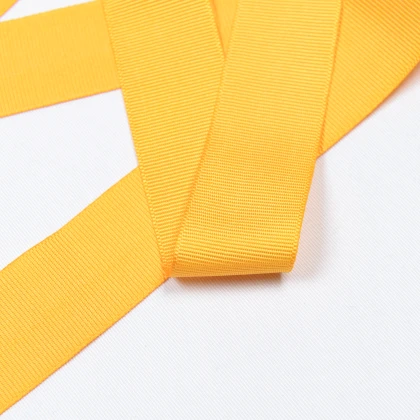 Тканини фурнітура і аксесуари для одягу - Репсова стрічка Грогрен жовта 31 мм /20 м
