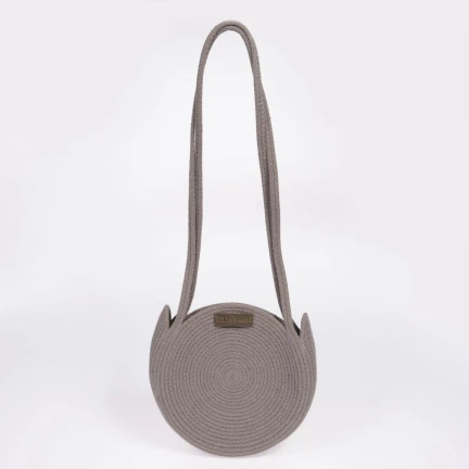 Сумка зі шнура Knot Bag кругла мокко S