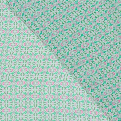 Тканини тк outlet тканини - Шифон креп ARONIA орнамент салатовий/малиновий 4