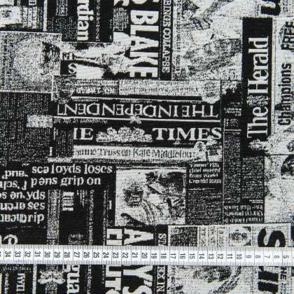 Тканин гобелен - Супергобелен Газета черно-олочный 3