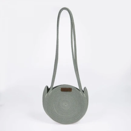 Сумка с шнура Knot Bag круглая  фисташка S