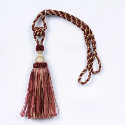 Подхват для штор Имеджен органза бордо-золото