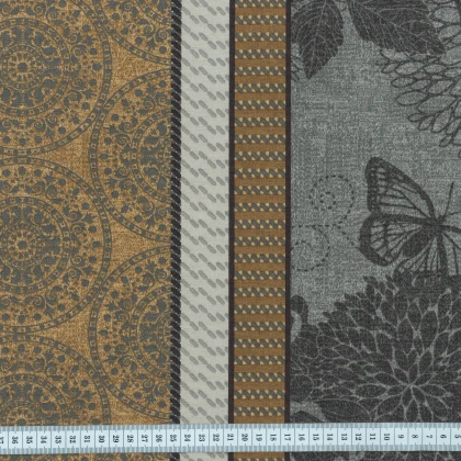 Тканин хлопок смесовой - Ткань с акриловой пропиткой Мюнхен т.бежевая. серый 3