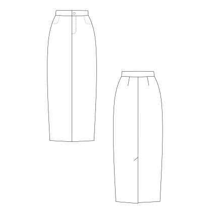 Тканин выкройки/лекала - Выкройка Юбка-01 размер XS, S, М, L, XL, XXL, XXXL, XXXXL 2
