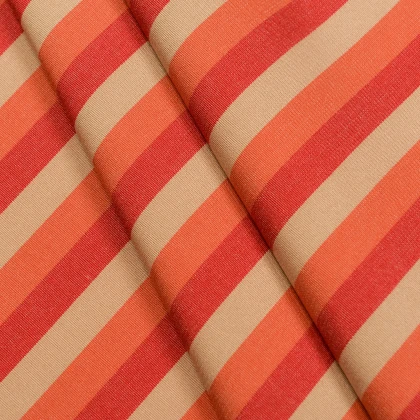 Тканин дралон - Дралон полоса /TRICOLOR терракот, бежевая, красная