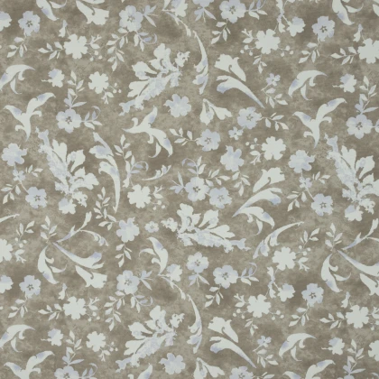 Тканин тк outlet ткани - Декоративная ткань панама Флинт цветы св.сирень фон т.бежевый 2