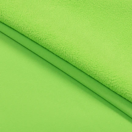 Ткань плащовая SOFTSHELL на флисе цвет салатовый-люминисцентный