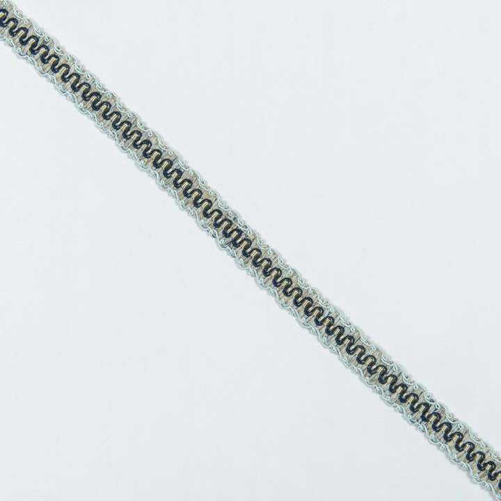 Тесьма окантовочная Фиджи цвет лазурь, оливка, синий 20 мм /25 м